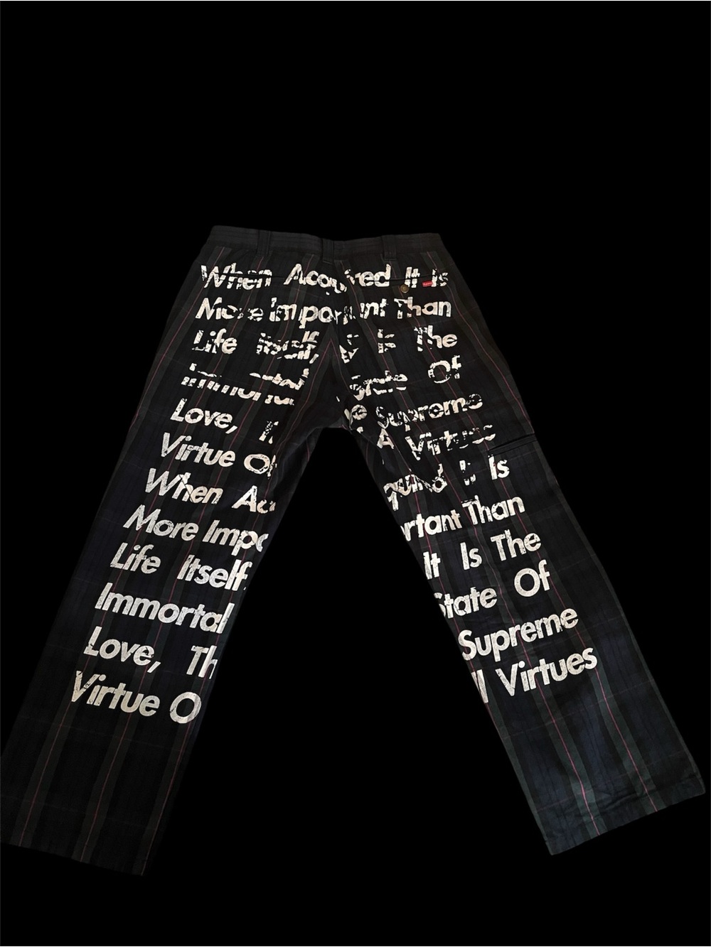 Supreme x Junya x COMME des GARÇONS Printed Plaid Poem Work Pant